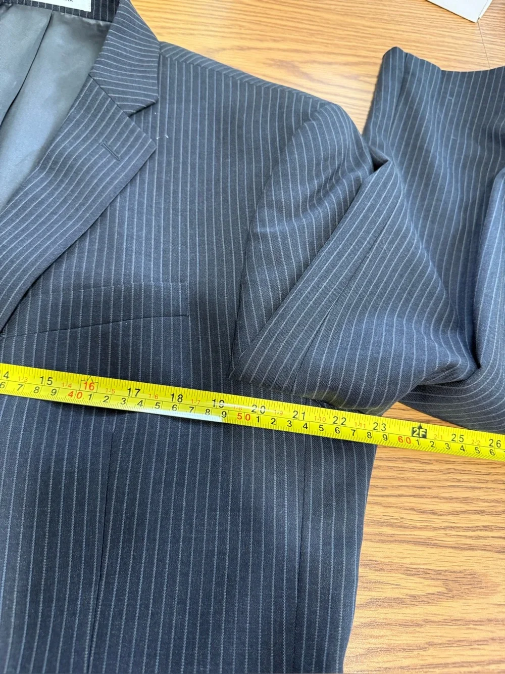 46R Kenneth Cole Suit Jacket 2 Button Pin Stripe Gray- Wear w/ gray slacks/jeans